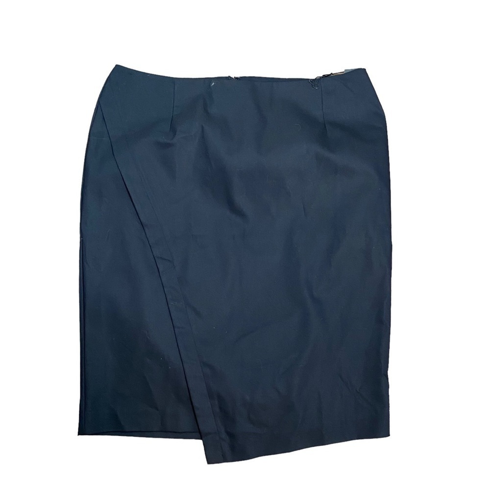 Lane Bryant Black Double Weave Stretch Asymmetrical Pencil Skirt